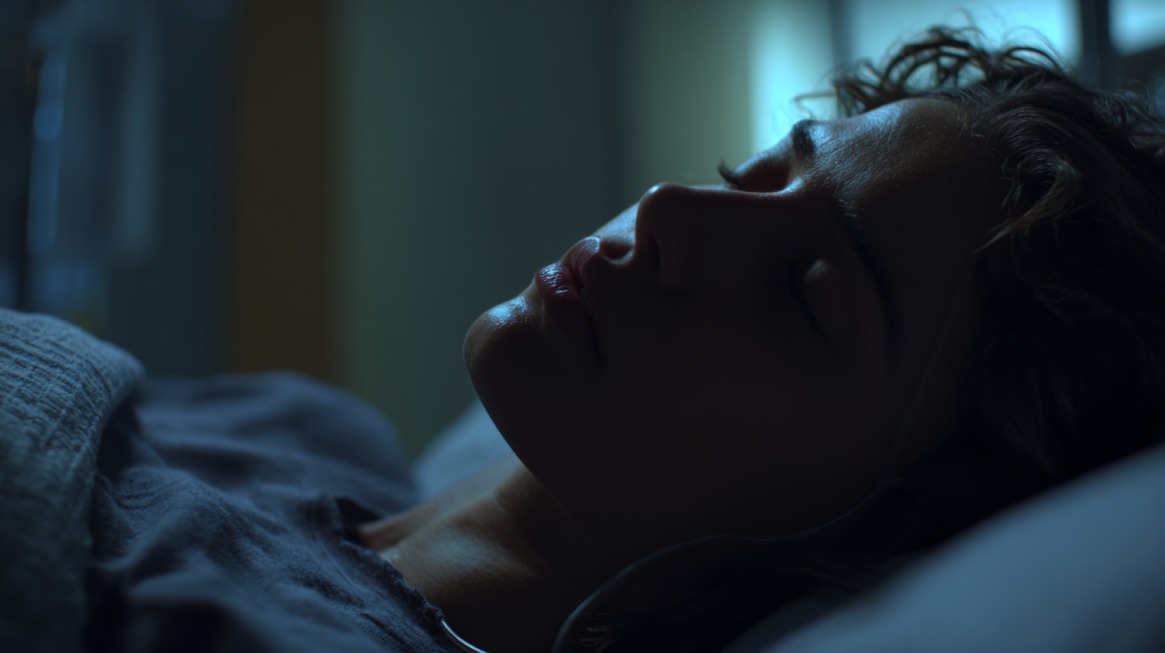 Osoba spava u polumraku tokom noći